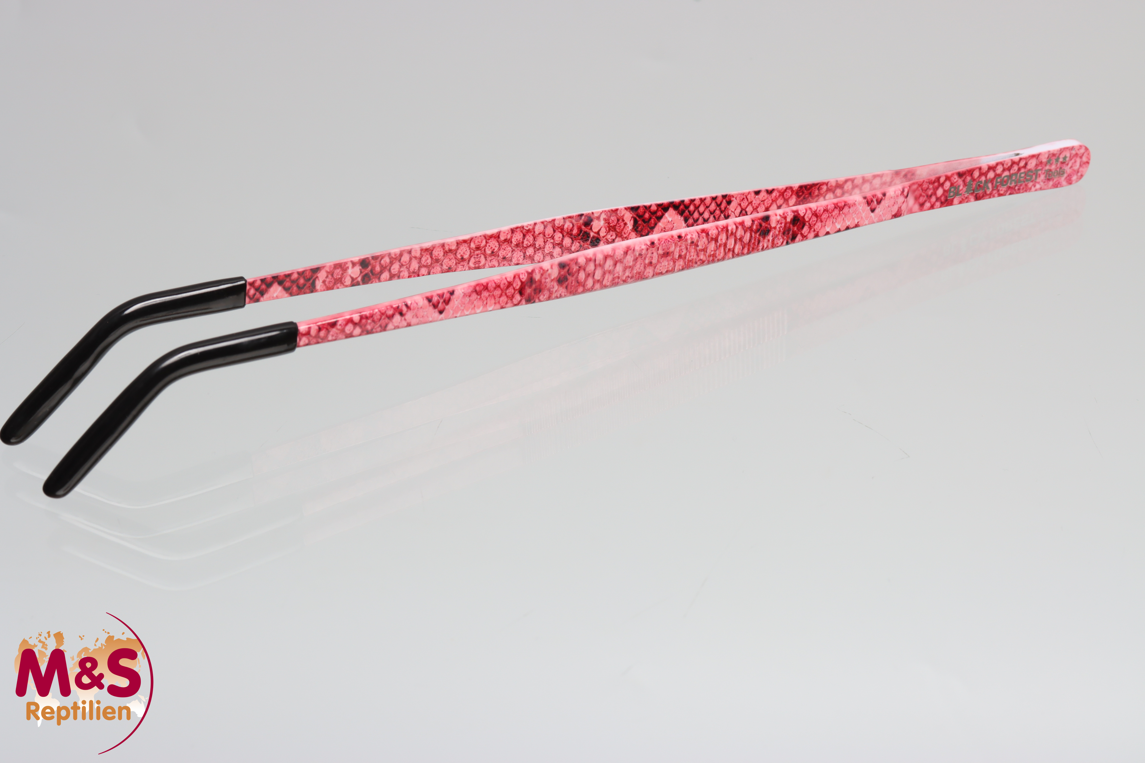 Pinzette gebogen mit Gummiüberzug (red snake skin)