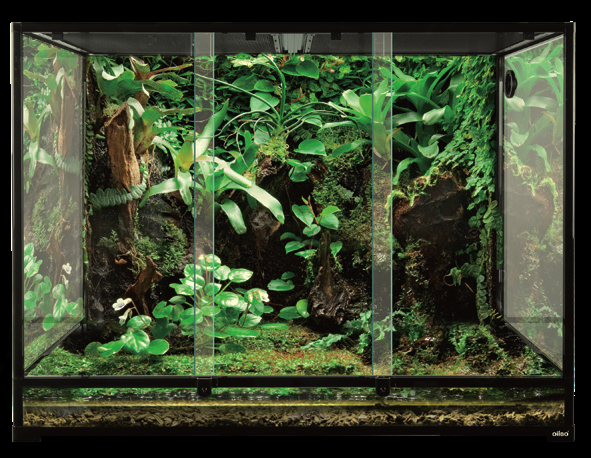 ReptiZoo Glasterrarium (RK482436A), mit Schiebetüren, beidseitige Seitenbelüftung, Deckel aus Gaze, 120x60x90cm
