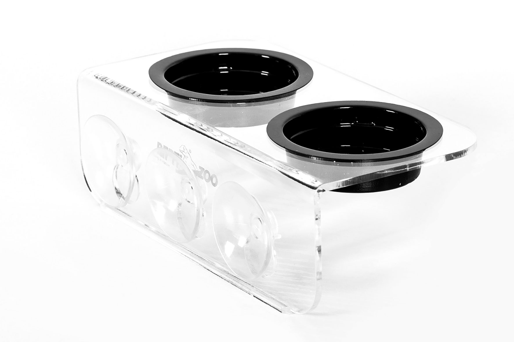 ReptiZoo Futterhalter doppelt (klar)  Ansaugknöpfe inkl. zwei Einwegbecher Ø 50mm (SX02T)