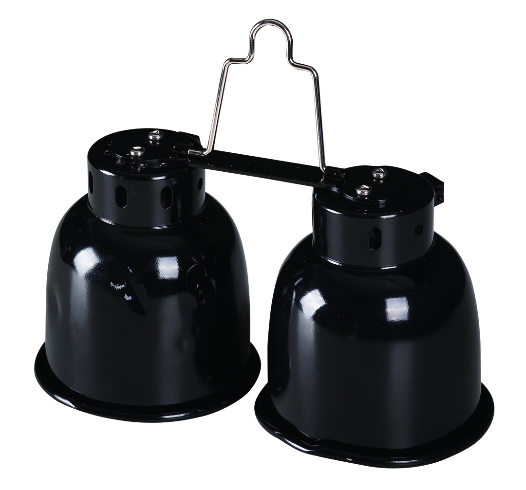 ReptiZoo -reflektierende- Lampenfassung Ø 10 cm für 2x 40 Watt Lampen (DRL02)
