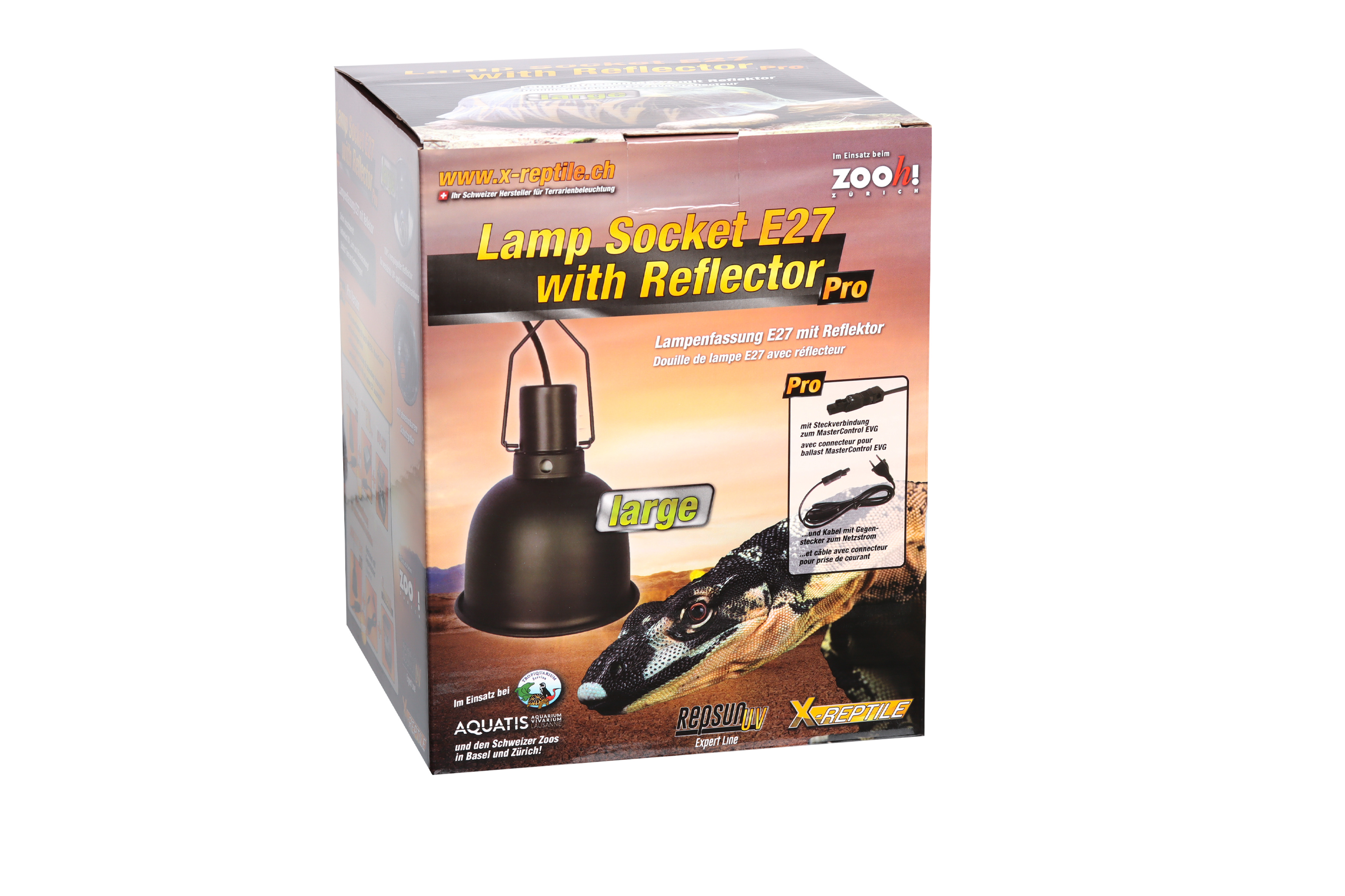 X-Reptile reflektierende Lampenfassung PRO, Small mit Steckverbindung ans EVG