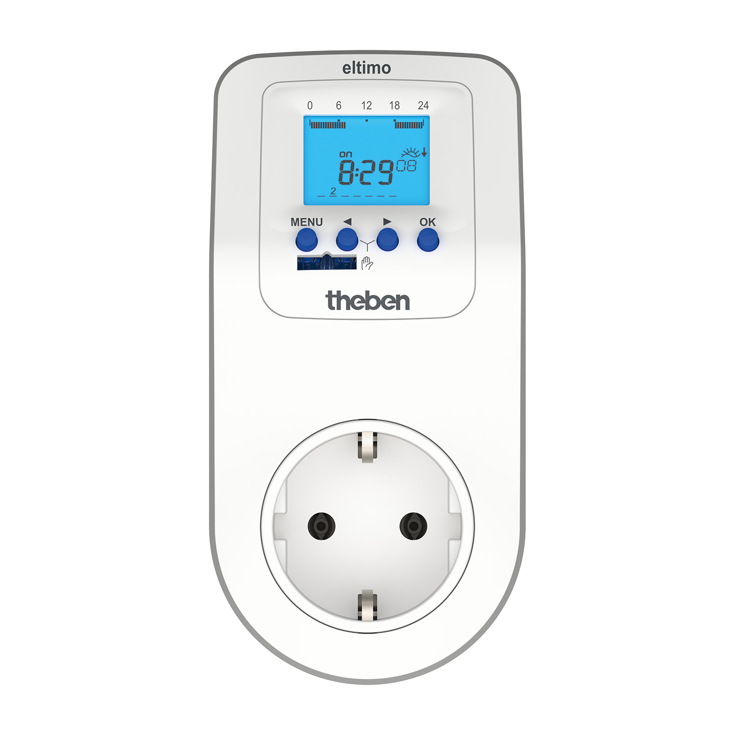 Steckdosenschaltuhr digital theben-eltimo 020 Astro top3 (0200170), Wochenprogramm/300 W LED