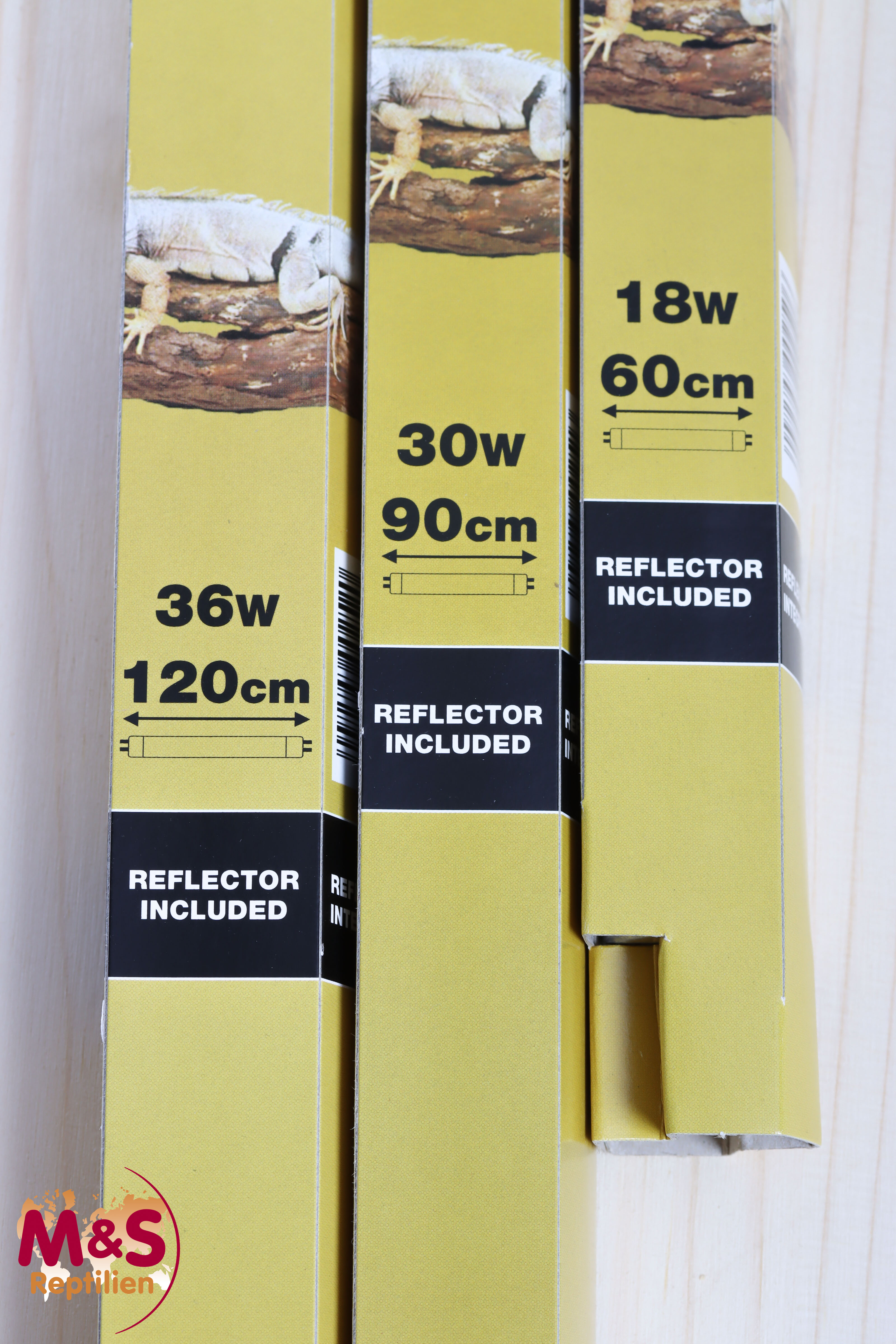 M&S Reptile Sun D3 T8-Röhre mit integriertem Reflektor, 5% UVB, 30Watt, 90cm