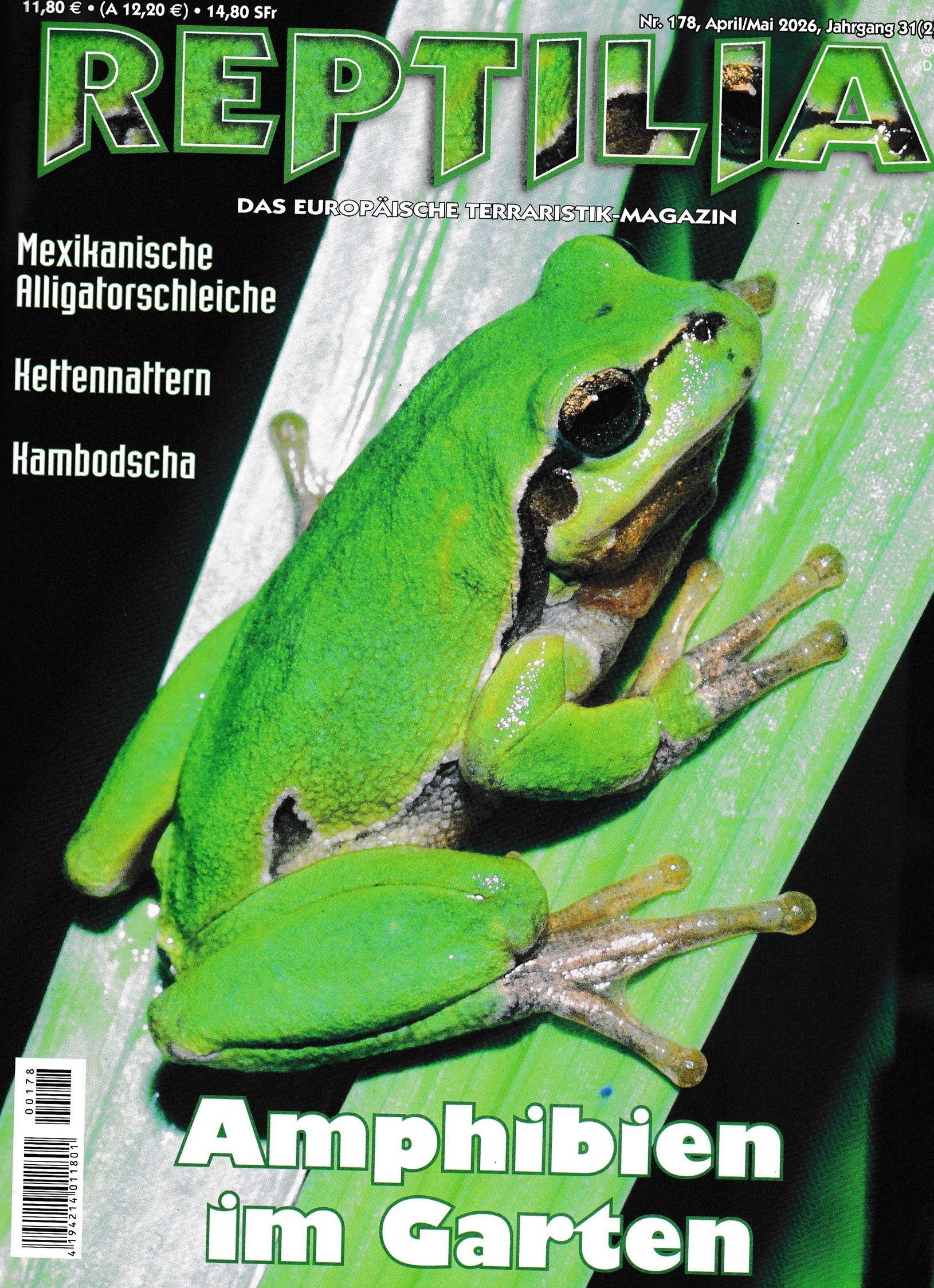 Reptilia Nr. 178 April/Mai2026 (aktuelles Heft-Amphibien im Garten)