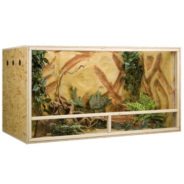 Komplettset: Für Bartagamen, Tejus und Warane (ca. 150 cm Länge) mit Holzterrarium, 150x80x80cm
