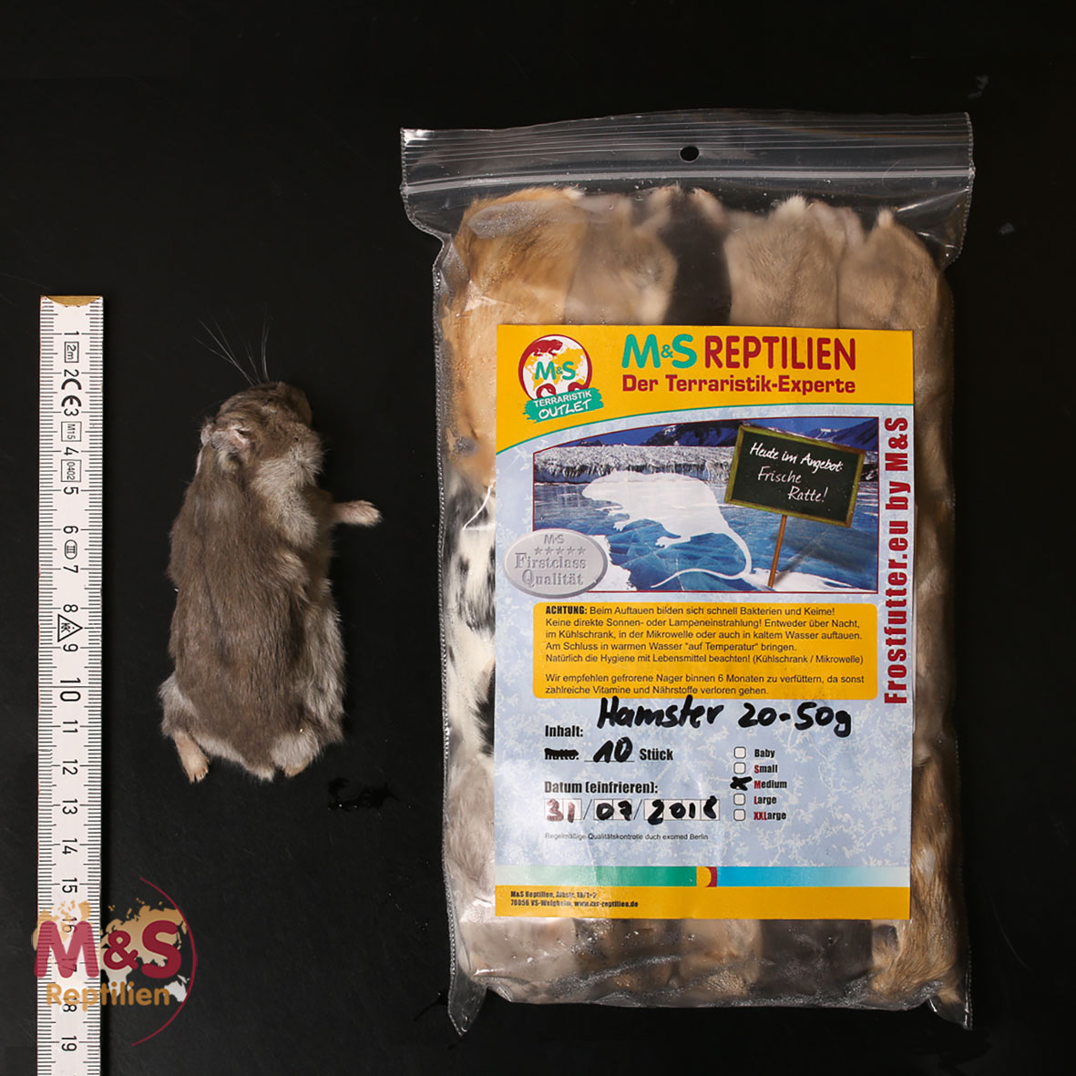 1x (einzelne) Zwerghamster , gefroren, ca. 20-25g