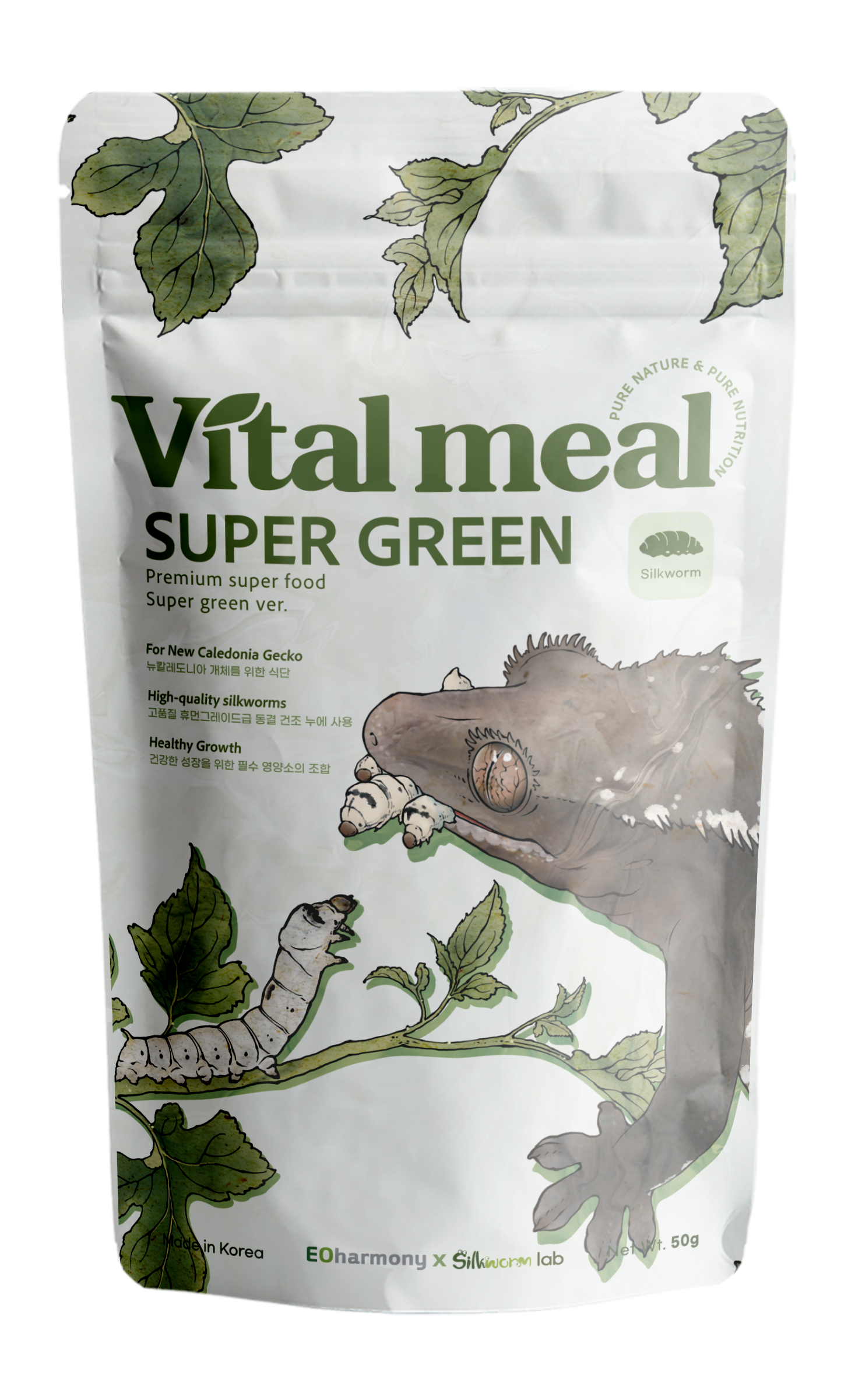 VITAL MEAL Super Green nur für Crested Geckos/Skinke -Futterbrei Seidenraupen- (50g)
