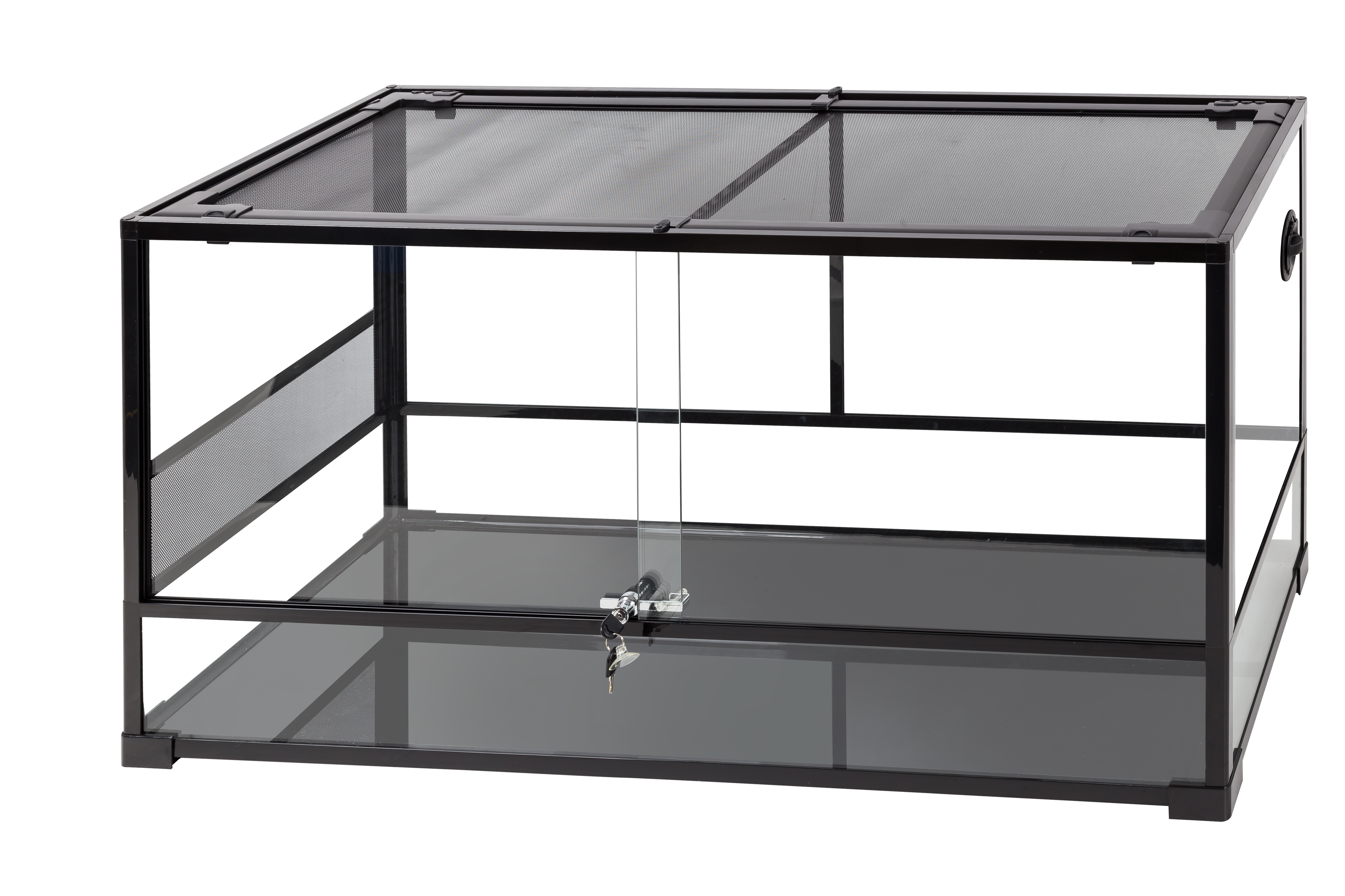 ReptiZoo Glasterrarium (RK0223M), mit Schiebetüren, Trennwand,  einseitiger Seitenbelüftung, Deckel aus Gaze, 120x45x60cm