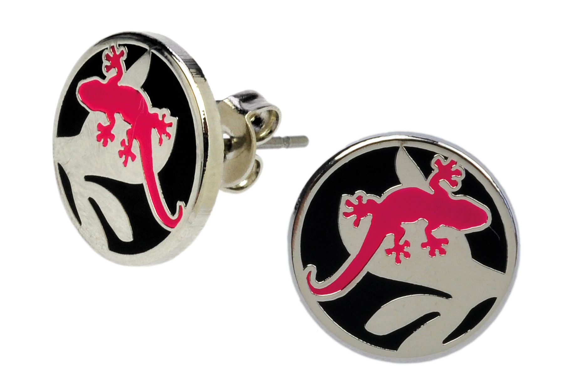 Runde Ohrstecker "Gecko"