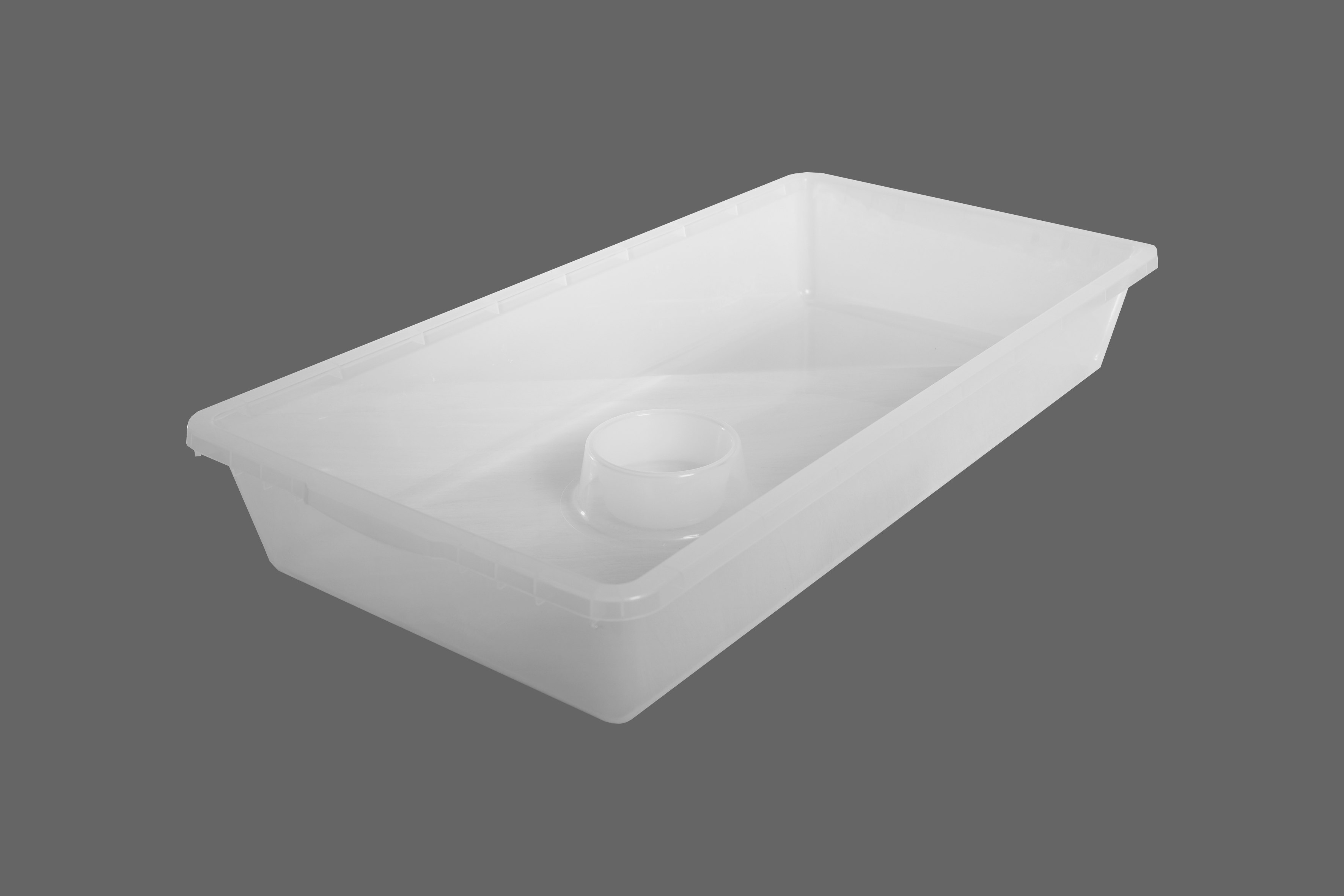 Wanne klar (846x440x135mm) mit Wasserschalen Halterung