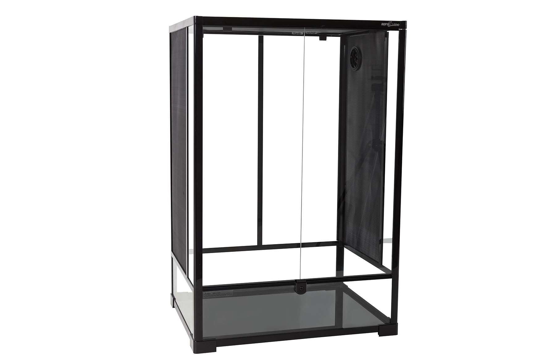 ReptiZoo Hoch-Glasterrarium (RK0124N), mit Schwenktüren, Front- und beidseitige Seitenbelüftung, Deckel aus Gaze, 60x45x90cm