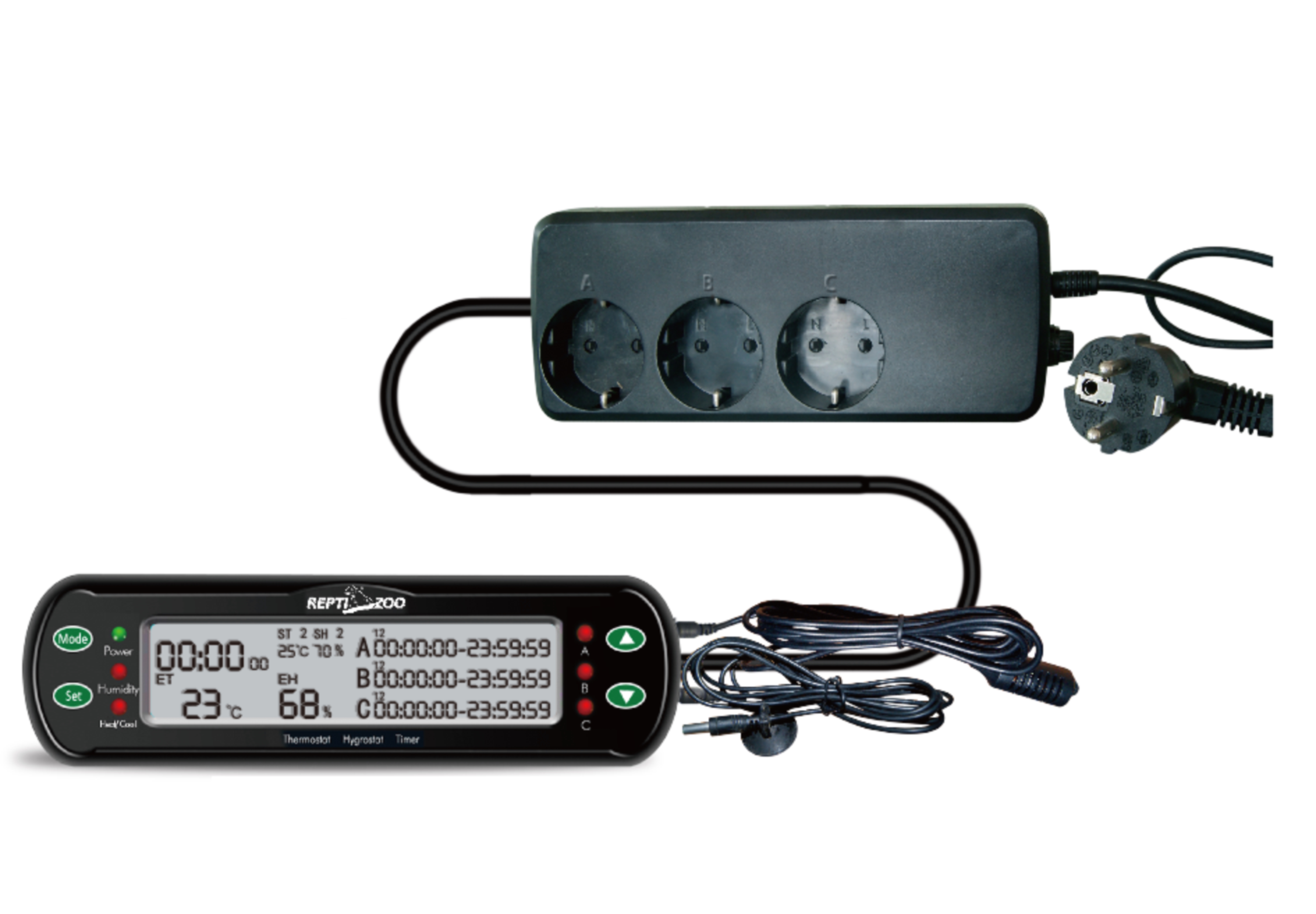 ReptiZoo Thermo-/Hygrostat mit Zeitsteuerungfunktion (THC09) - drei Anschlüsse- WEEE  RegNr. 8239210