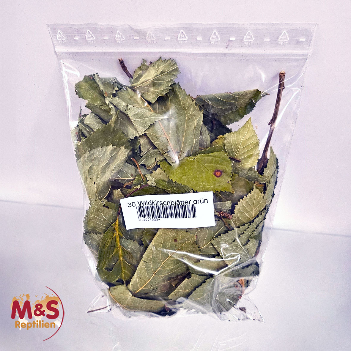 Wildkirschblätter grün, getrocknet, Futter/Dekoblätter (30 Stück)