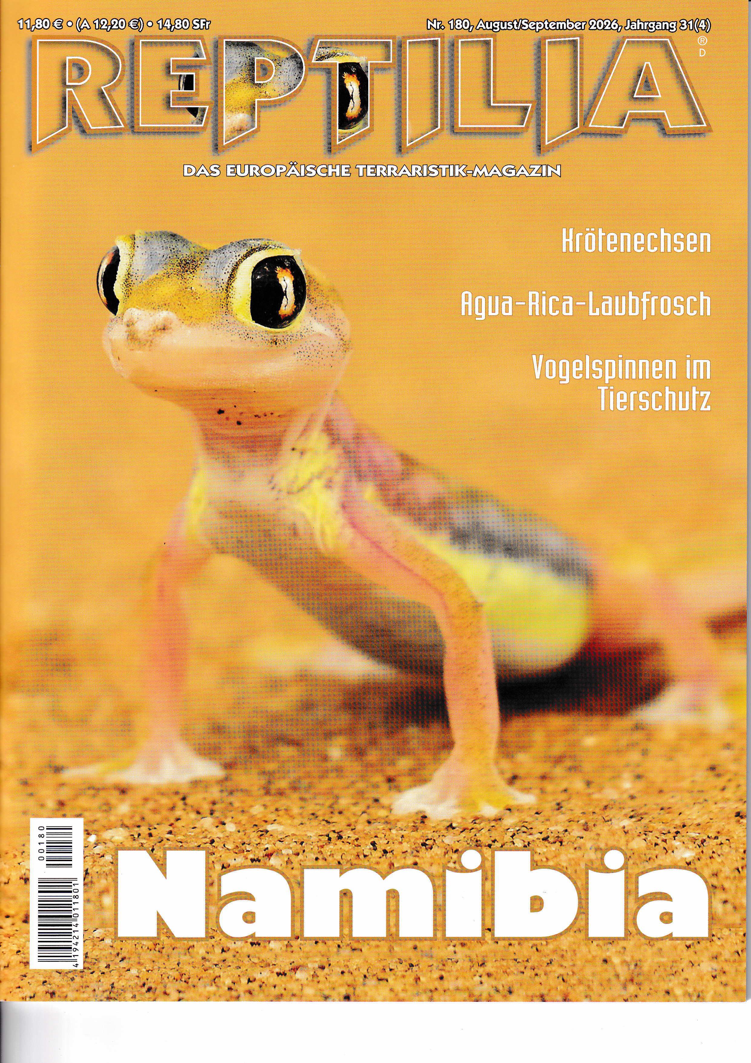 Reptilia Nr. 180 August/September 2026 (aktuelles Heft-Namibia)