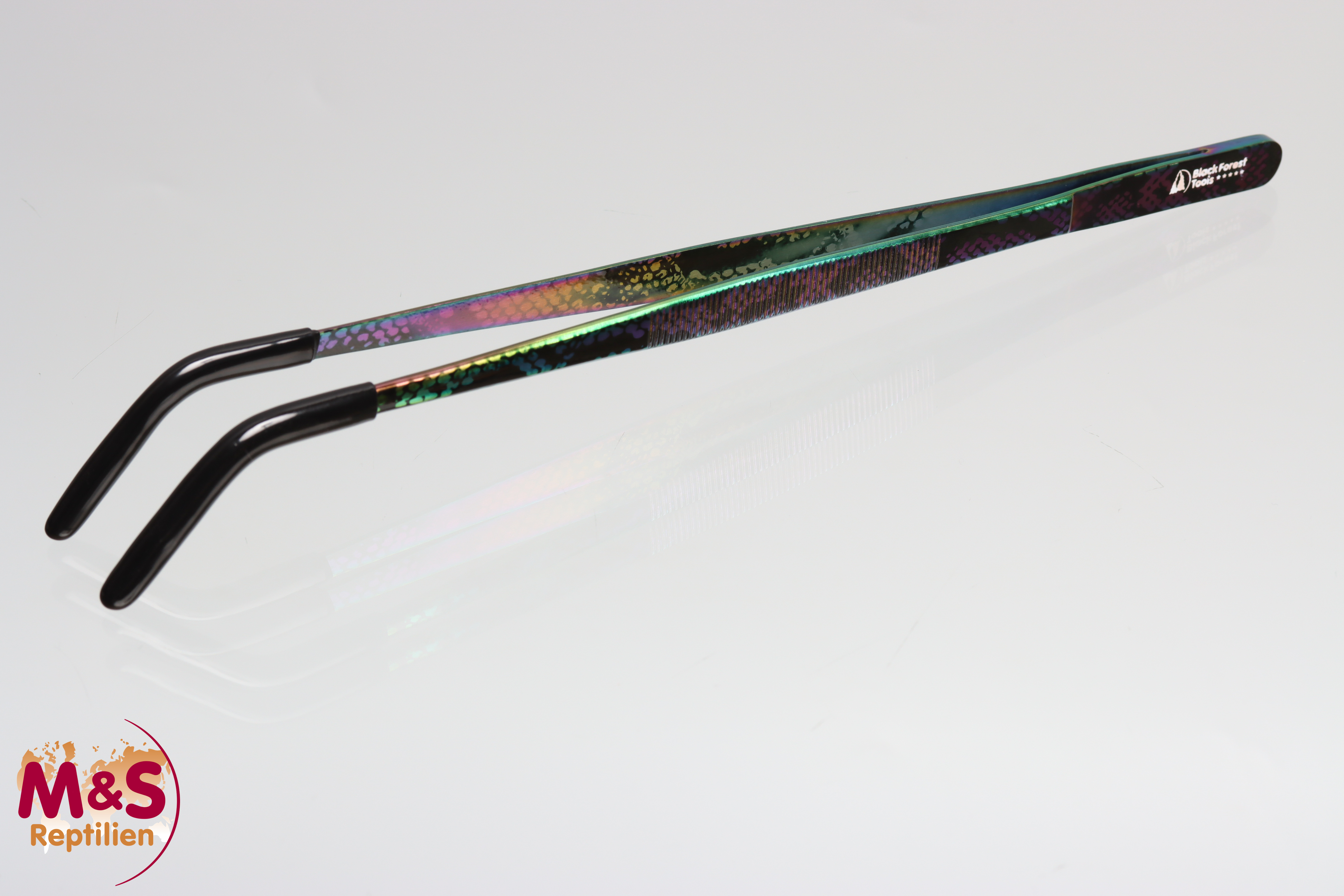 Pinzette gebogen mit Gummiüberzug (multi snake skin)