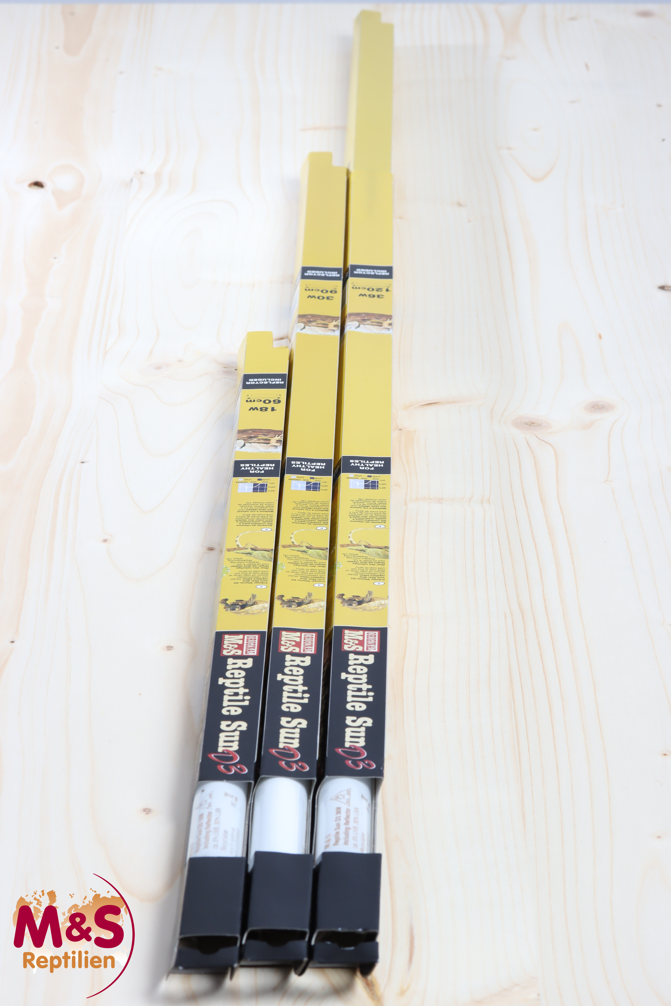 M&S Reptile Sun D3 T8-Röhre mit integriertem Reflektor, 5% UVB, 30Watt, 90cm