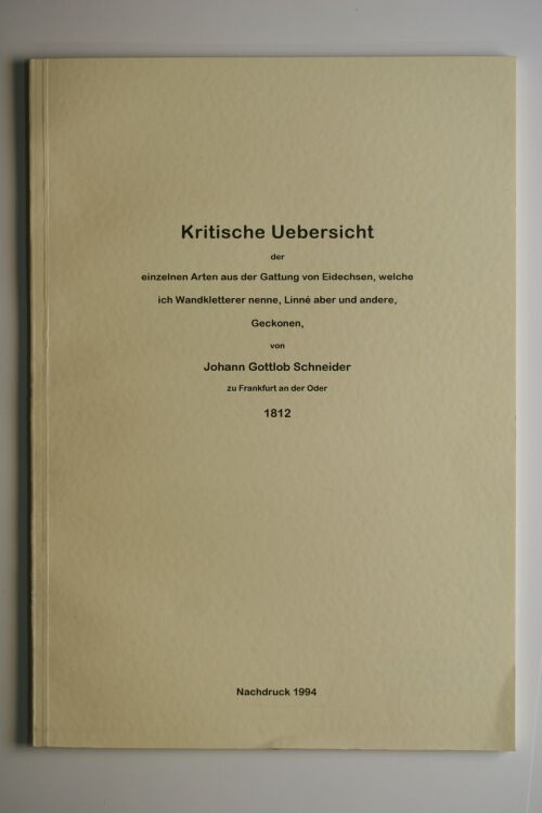 Kritische Übersicht der Gattung Geckonen (Johann Gottlob Schneider)