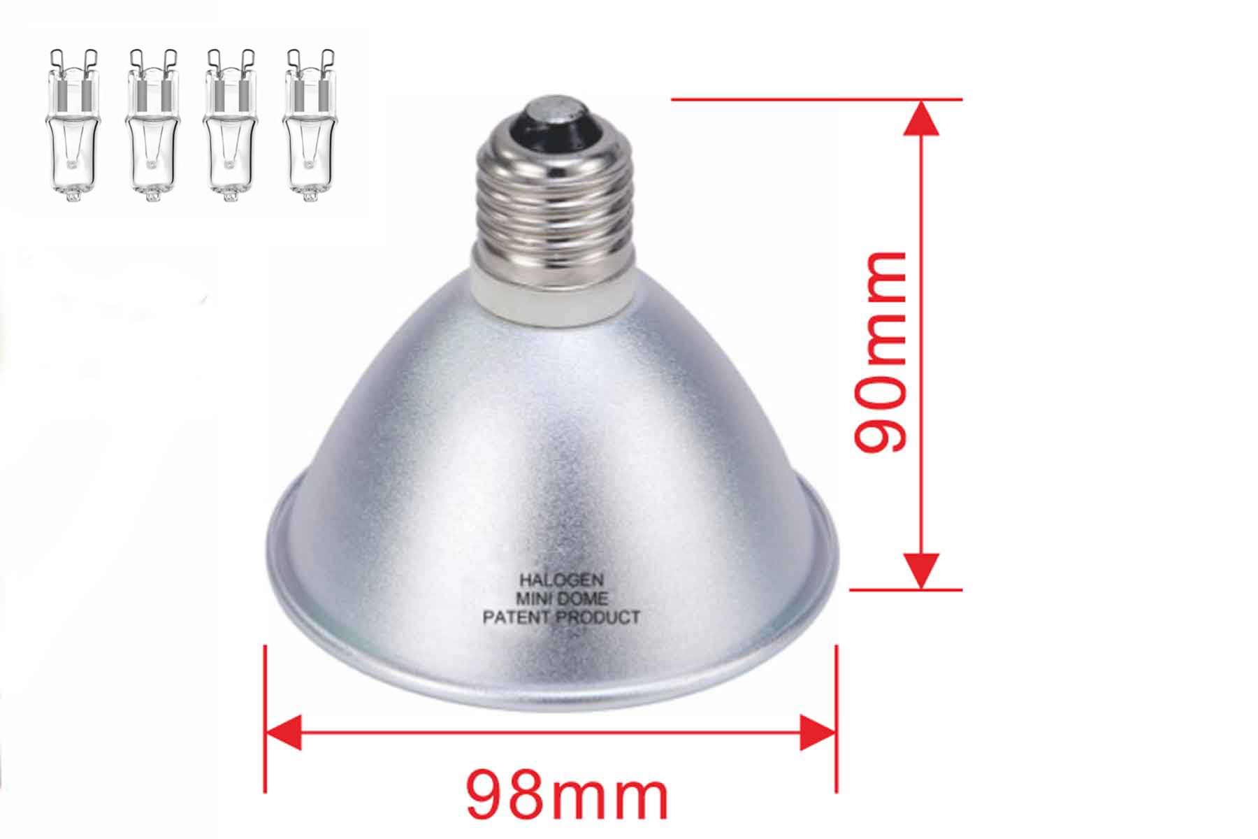 Zoocute Mini Halogen Spot, recycelt, ohne Schutzgitter, inkl. 4 Ersatzbirnen (UVA + UVB, 25 Watt)