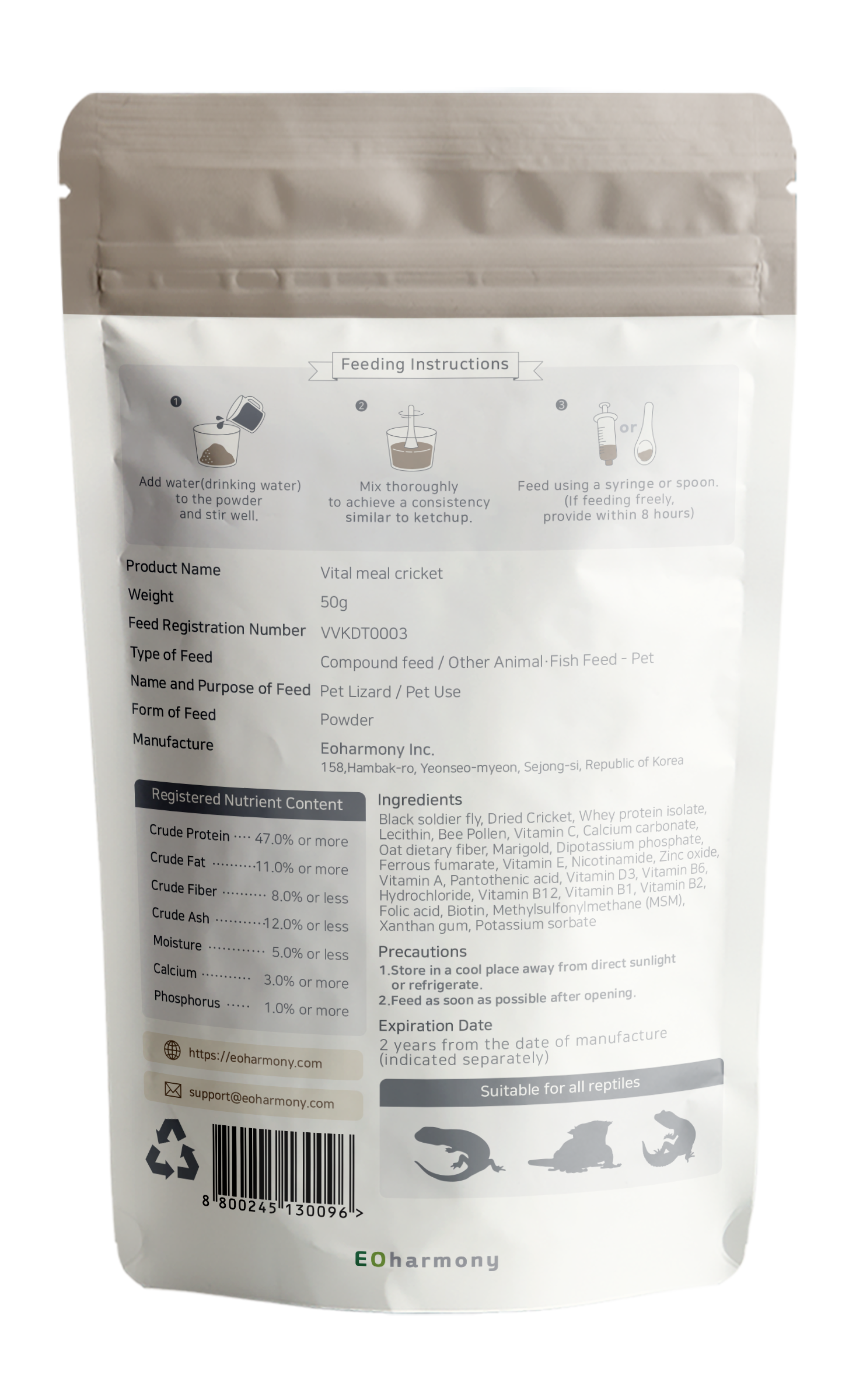 Vital meal CRICKET-Futterbrei aus Insekten-
