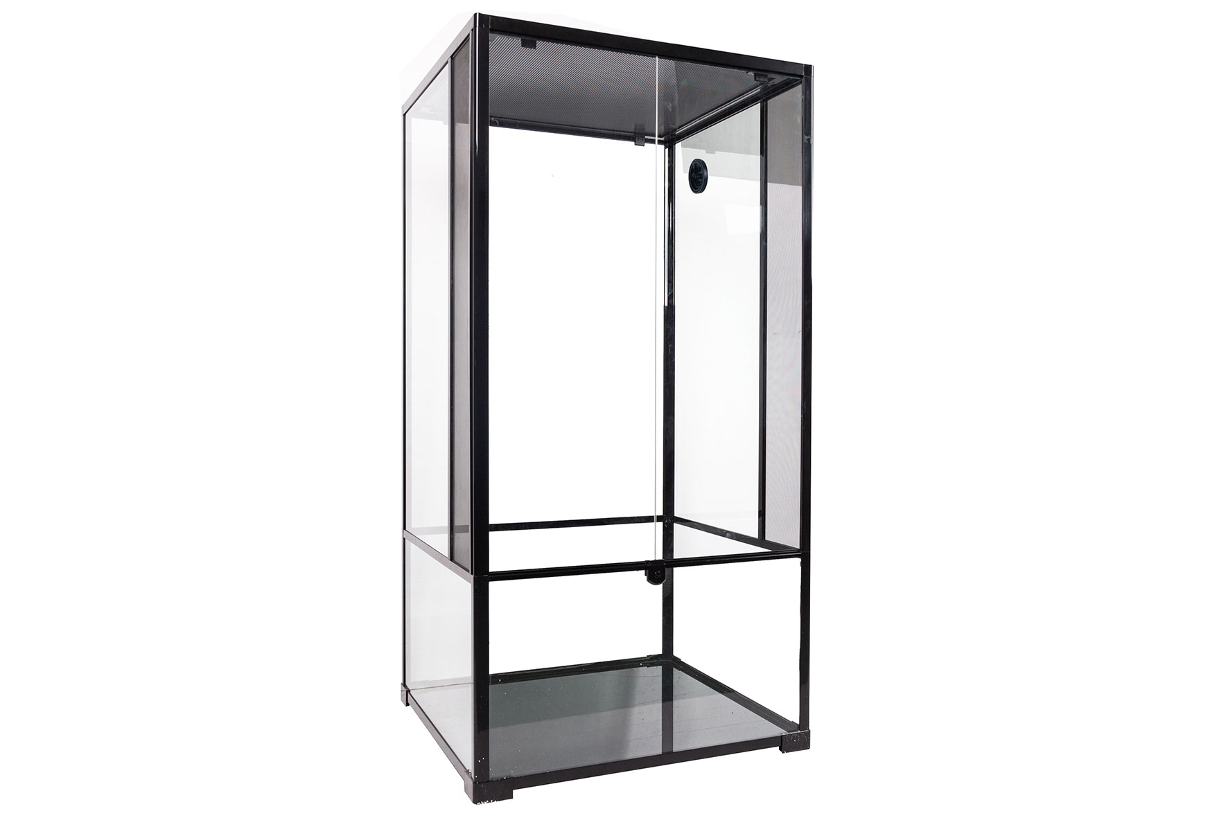 ReptiZoo Hoch-Glasterrarium (RK181842), mit Schwenktüren, Front- und beidseitige Seitenbelüftung, Deckel aus Gaze, 46x46x107cm