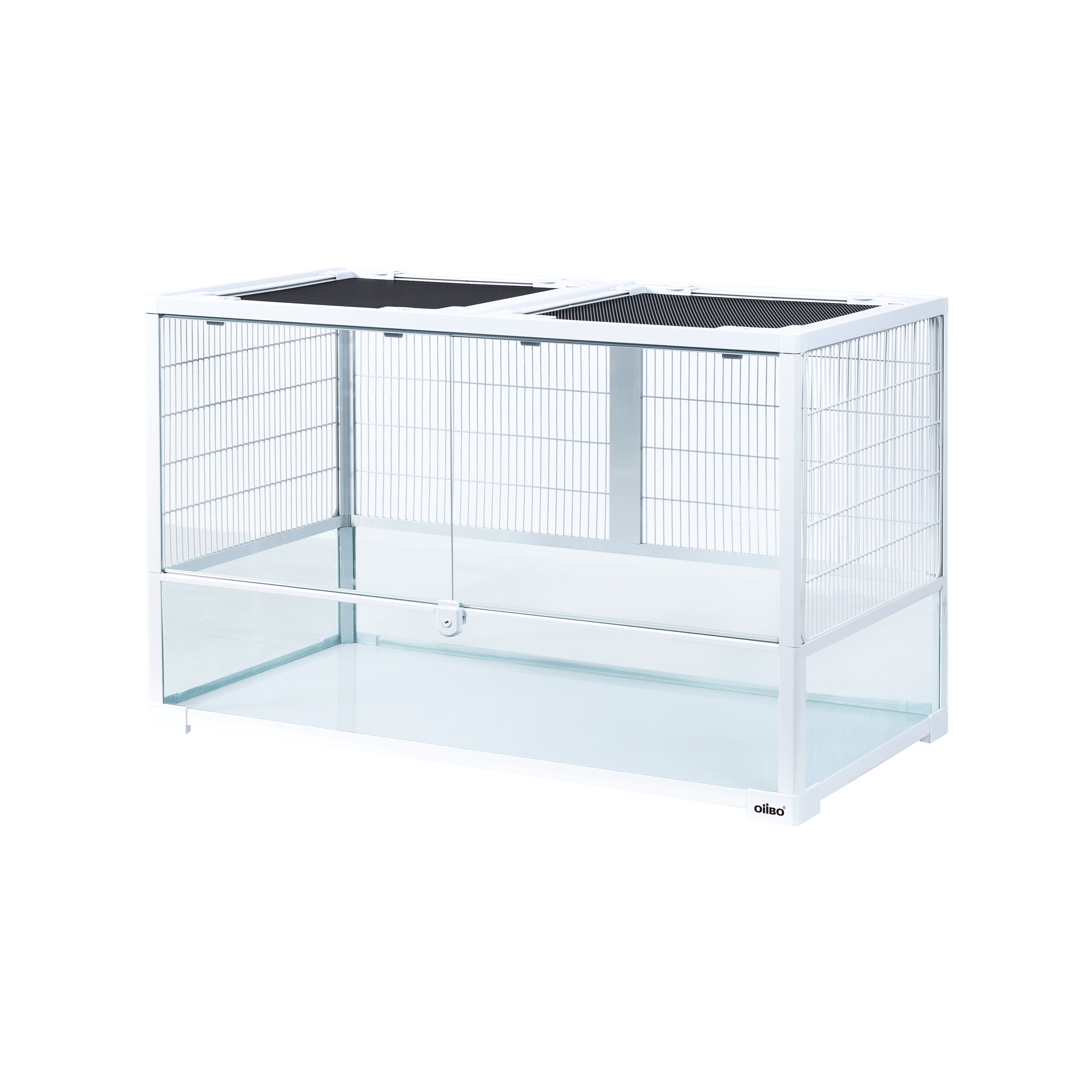 Kleintierterrarium / Kleintierkäfig 90x 45x 54cm mit Schwingtüren (SP003W) - weiß